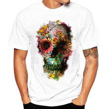 Load image into Gallery viewer, Floral Skull Short Sleeve T-Shirt
