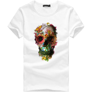 Floral Skull Short Sleeve T-Shirt